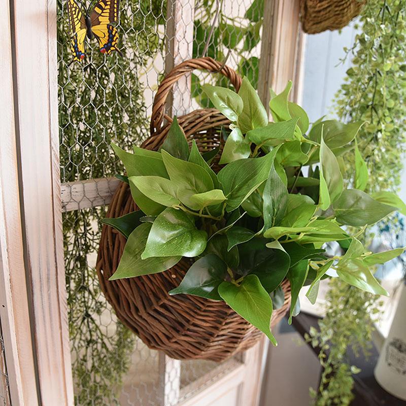 Ручная работа плетеный ротанговый цветочный горшок настенный плетеный ротанговый горшок садовый держатель для растений настенный горшок для цветов домашний декор