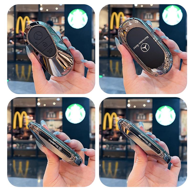 UHBKX1 2025 Hot Premium Leather Car Smart Remote Key Case Cover Shell For Mercedes Benz 2022 C S Class W206 W223 S350 C260 C300 S400 S4