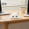 Small Decorative Souvenirs Cute Cat Shelf Sitter Ornament, Wooden Peeking Kitten Figurine, Playful Decor 2D Flat Statue for Desktops And Bookshelves