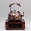 Teapot Handmade Eight Treasures Pure Copper Seiko Carving Gilt Boiling Water Thickened Household Chinese Retro Desktop Ornament