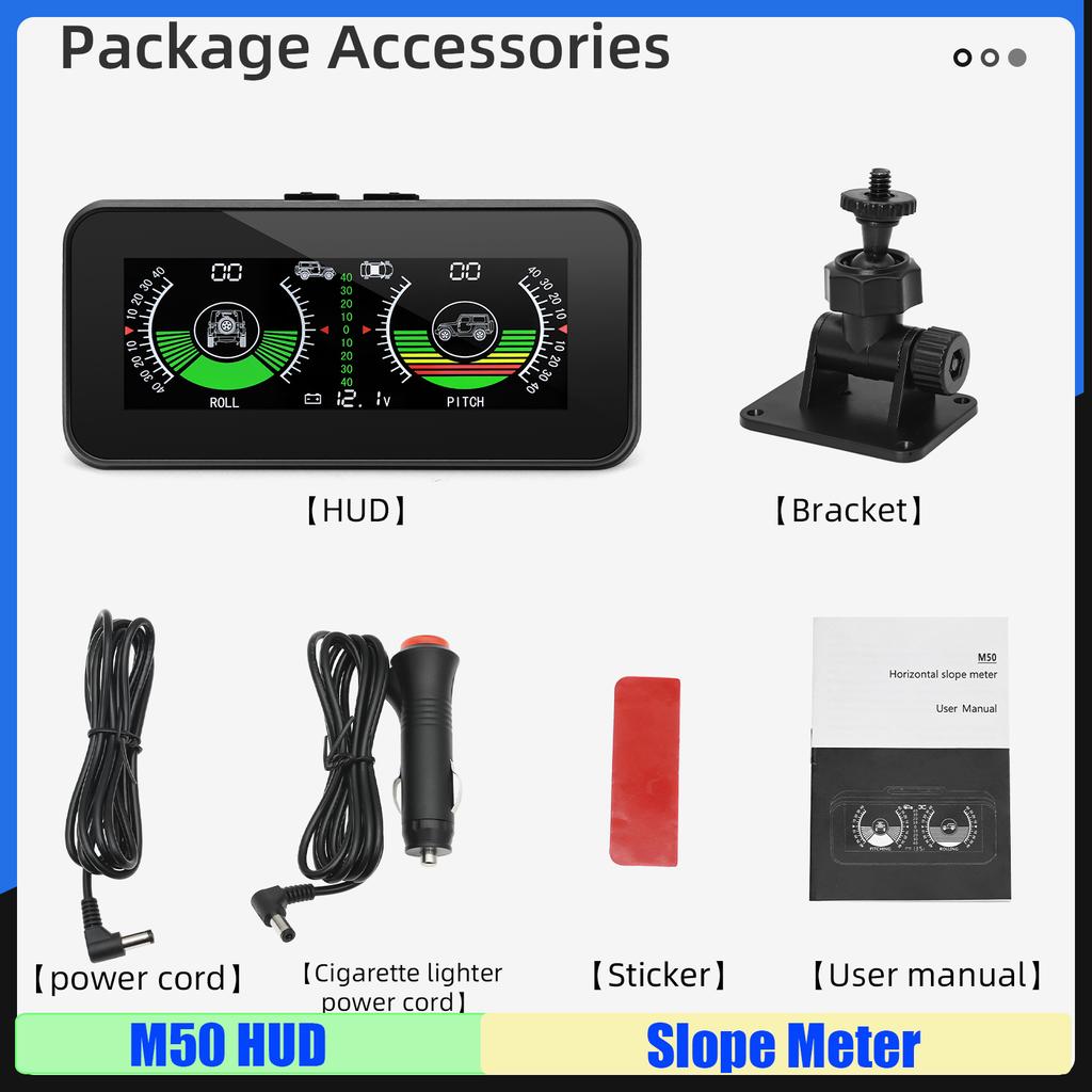 New M50 Slope Meter Display GPS+BDS Dual System Head Up Display M60 HUD Intelligent Inclinometer Off-road 4X4 Car HUD