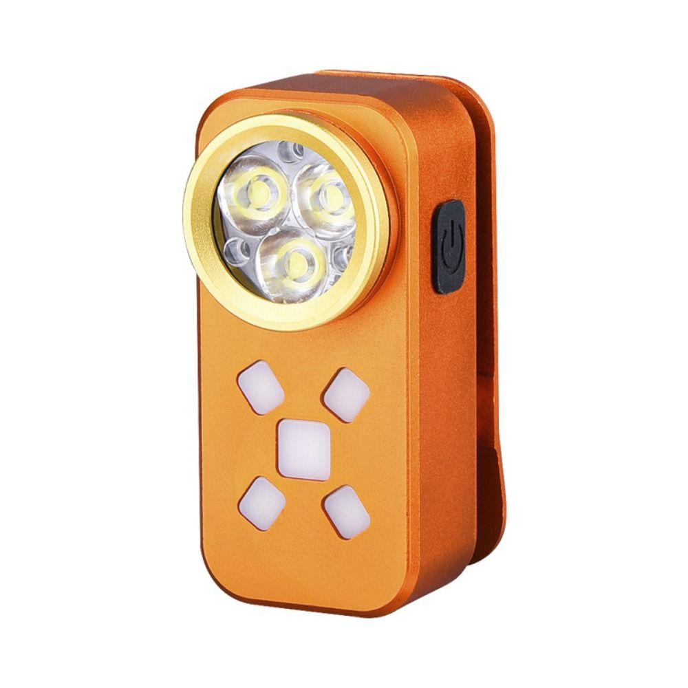 Waterproof LED Clip Flashlight Dual-Light Source Warning Lamp Torch Magnetic Clip Light Emergency