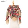 Autumn and Winter New Thickened Warm Circled Yarn Prickly Wool Plaid Square Scarf Scarf Female