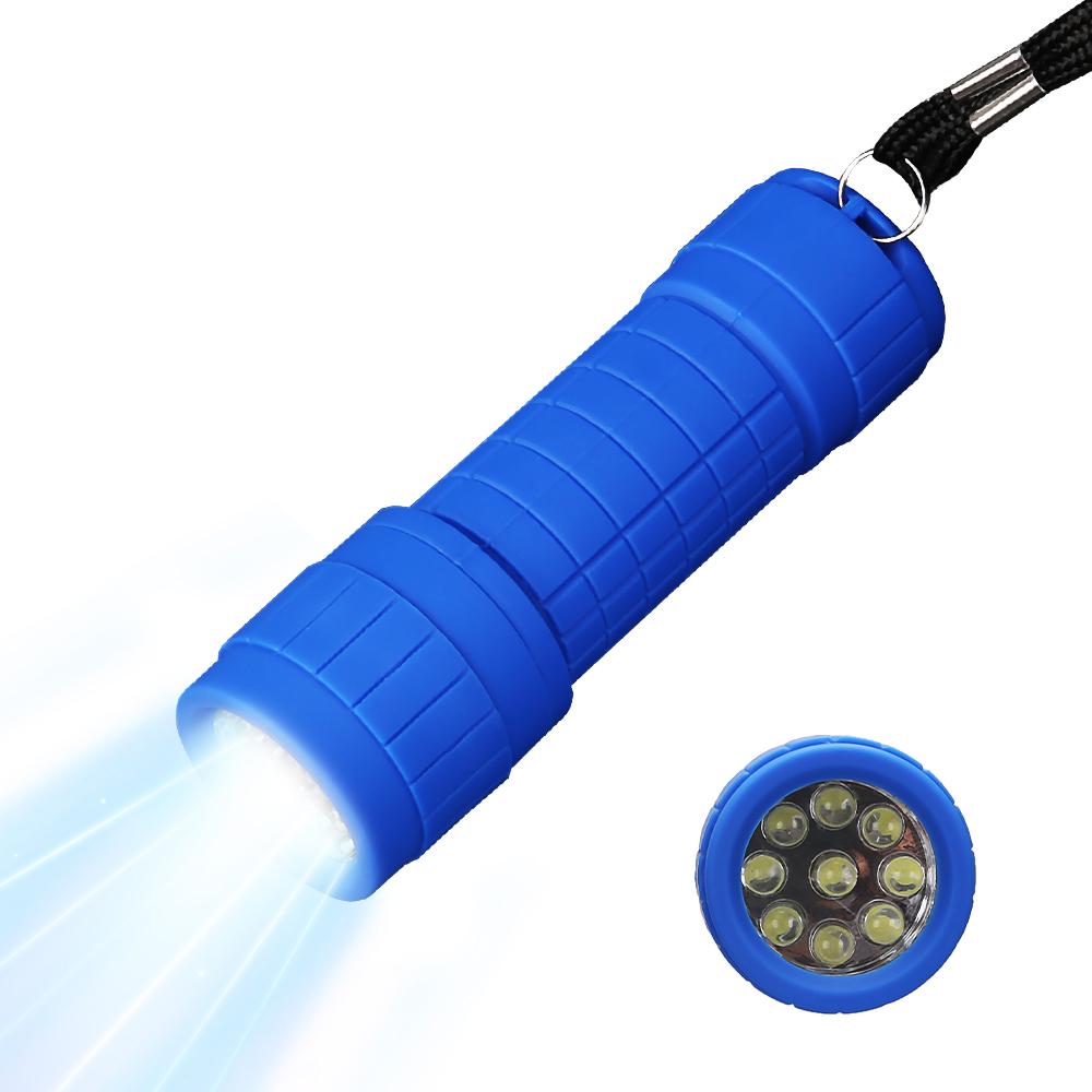 Mini Portable Flashlight Nine XPE Lamp Beads Strong Lighting Using 3 NO.7 Batteries Fixed Focus Pocket Outdoor Emergency Torch