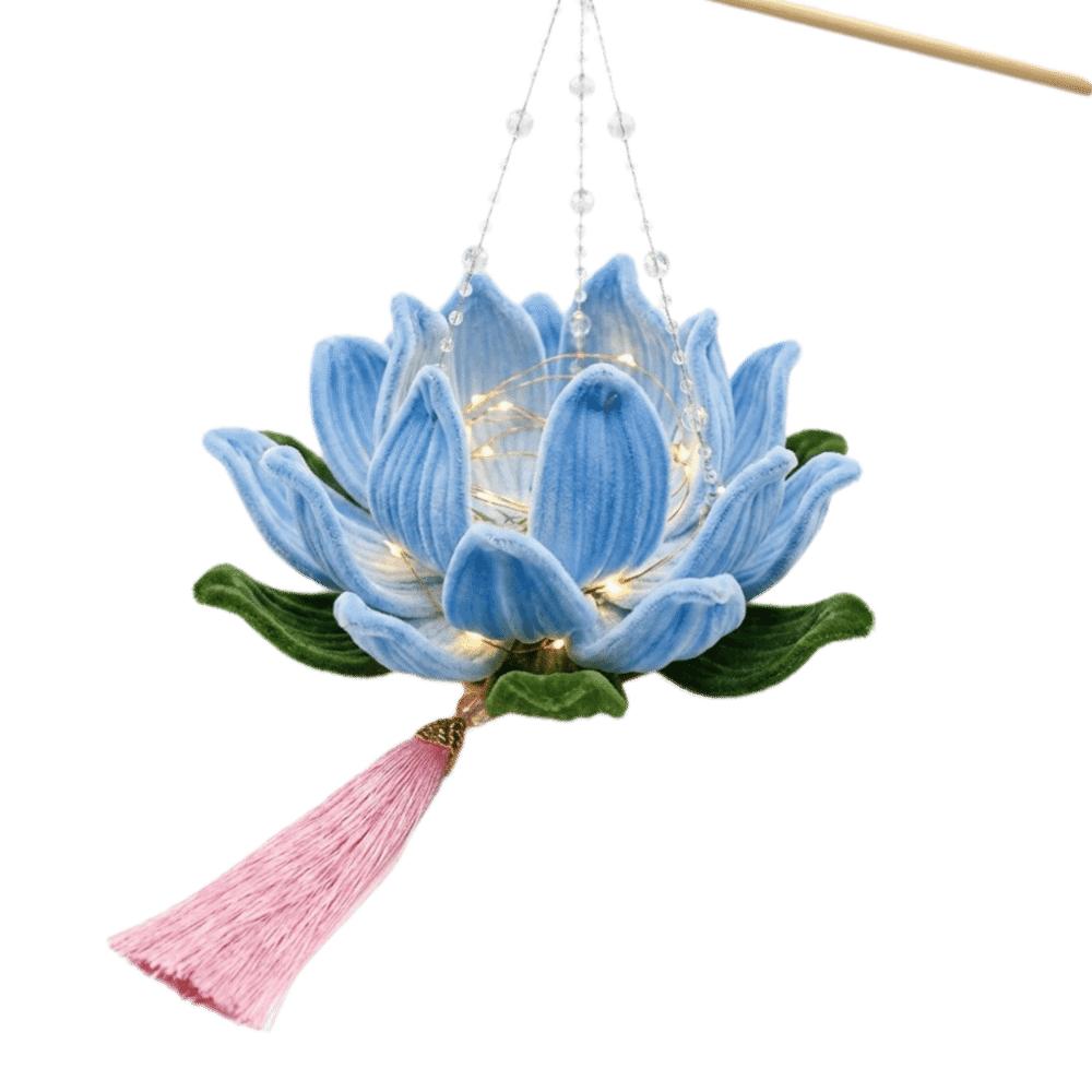 3D Twisted Stick Lotus Flower Lantern Luminous Handheld Lantern Traditional Decor