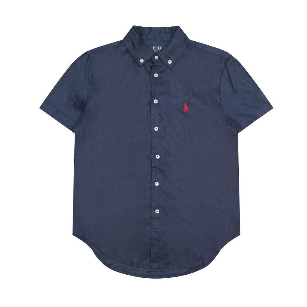 2025 Summer Ralph RL Little Pony Embroidered Pure Linen Goddess Short-Sleeved Shirt