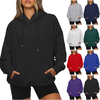 Женский свободный свитшот с круглым вырезом и длинными рукавами, повседневный свободный крой на шнурке