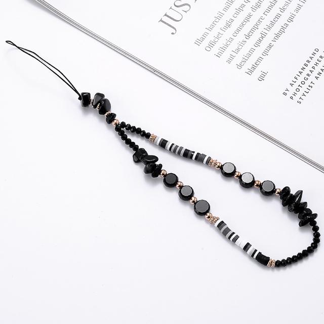 Модные женские акриловые глиняные каменные бусины, цепочка для мобильного телефона, ремешок для мобильного телефона, подвесной шнур, брелок для ключей, ювелирные изделия, настраиваемые