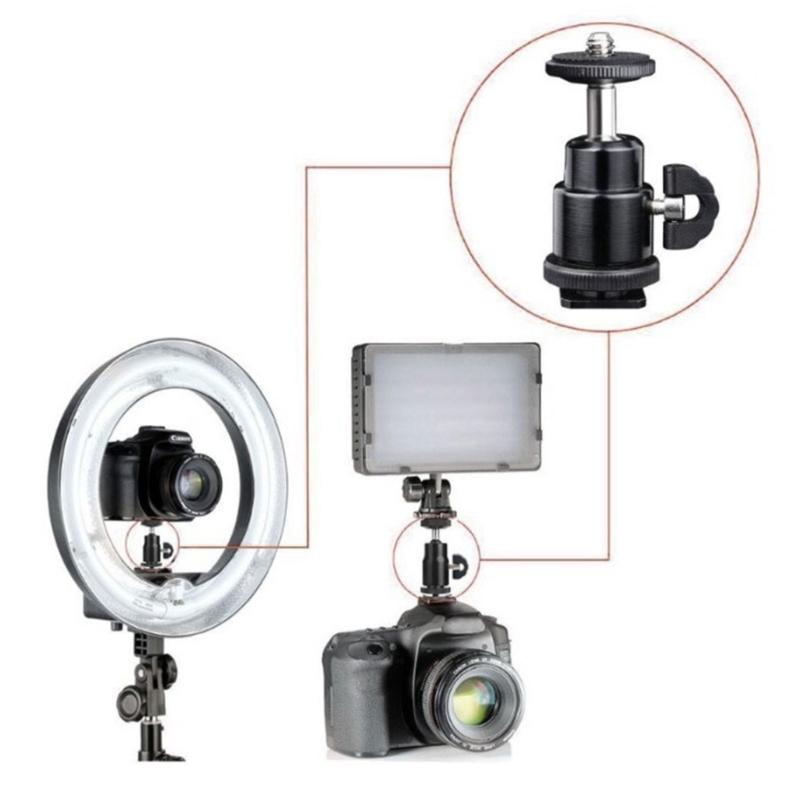 ABS Ball Head Stand for Hot Shoe with 360 Rotation For Most Cameras Tripods LED Video Lights Videography