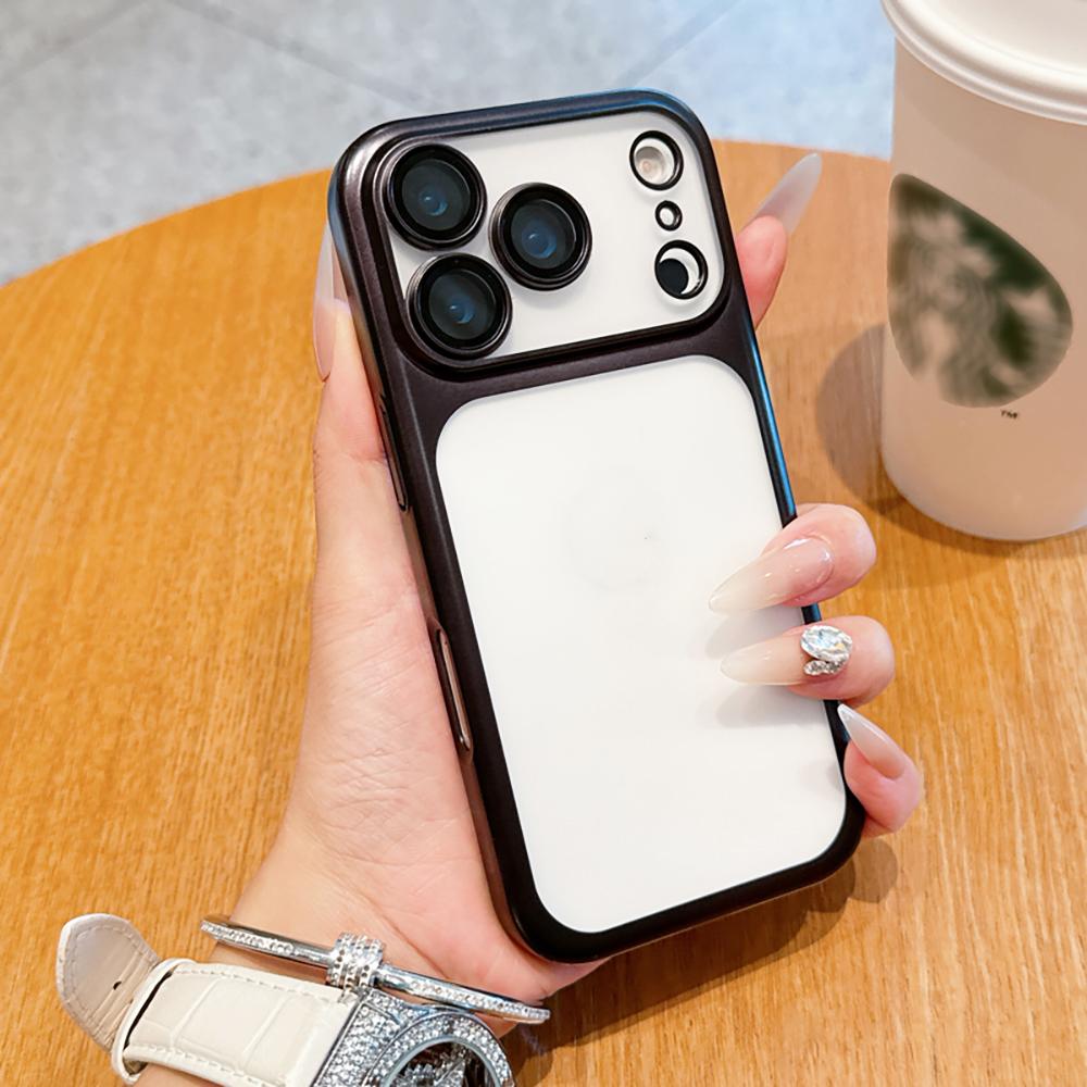 17ProMax Look Plating Matte Hard Pc Phone Case For iPhone Air 17 16 15 14 13 Pro Max Transparent Back Cover Luxury Thin Shell