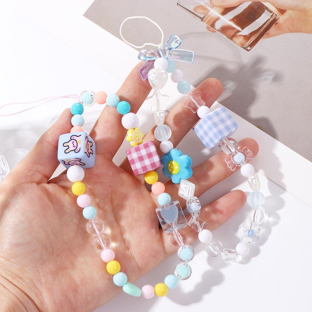 Flower Heart Telephone Jewelry Phone Case Lanyard Cellphone Strap Mobile Phone Chain Phone Lanyard