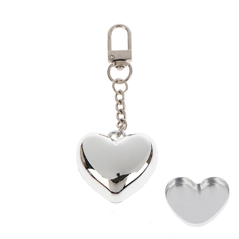 1pcs Case Container Mini Empty Aluminum Pan Key Chain Lipstick Packaging and Heart Shape Blush Powder Box Eye Shadow With