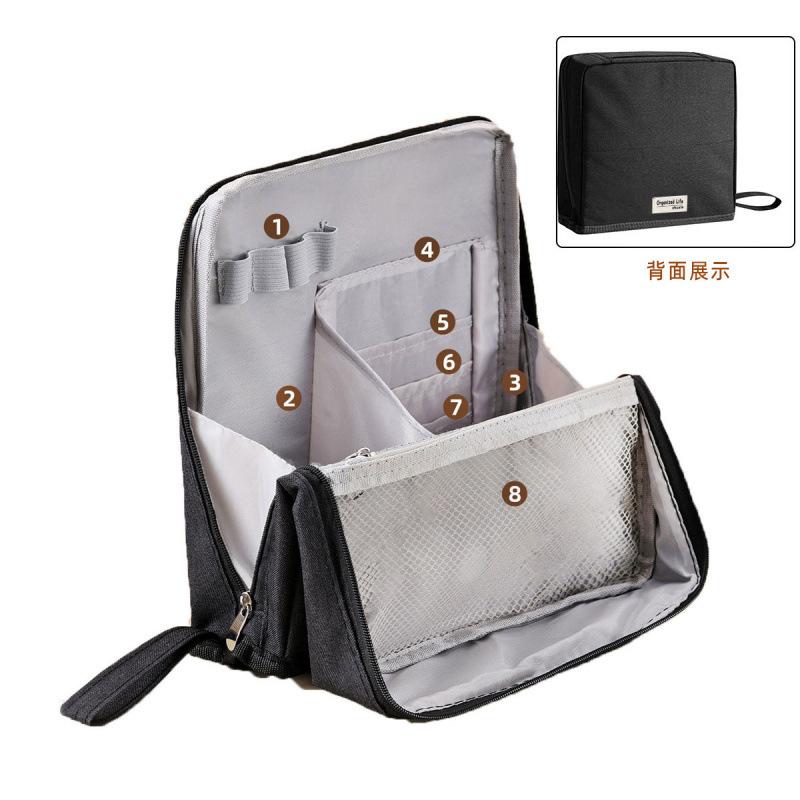Travel Portable Large Capacity Double Opening Cosmetic Bag Women's Toiletry Storage Bag Multi Layer Stationery Bag 2025 New