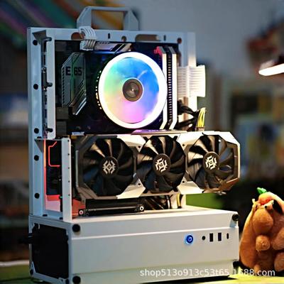 Открытый корпус0/360 Водяное и воздушное охлаждение Стойка ATX/MATX Вертикальное крепление видеокарты Настольный хост Малый корпус