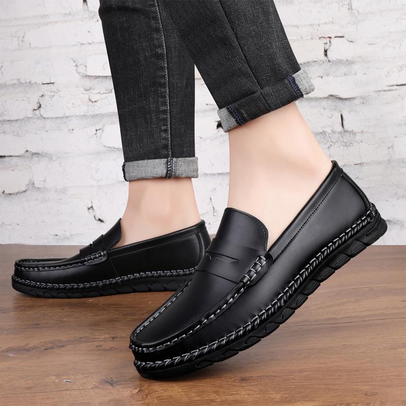 Fashionshoes men Fashion slip on Soft Moccasins Men Loafers handmade sewing High Quality Leather Shoes Mens Flats Driving Shoes men