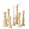 1Pcs Candle Holders Retro Unpainted Wood Classic Craft Candle Holders Wedding Party Home Decorations