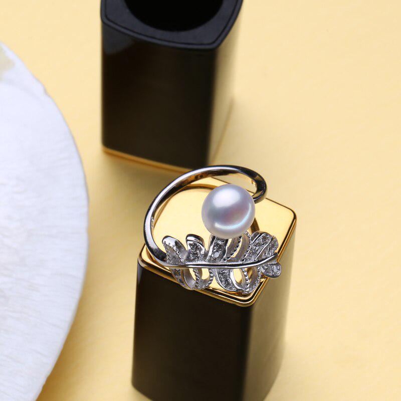 LSOOYH кольца с натуральным пресноводным жемчугом для женщин, изысканное богемное регулируемое кольцо с кубическим цирконием
