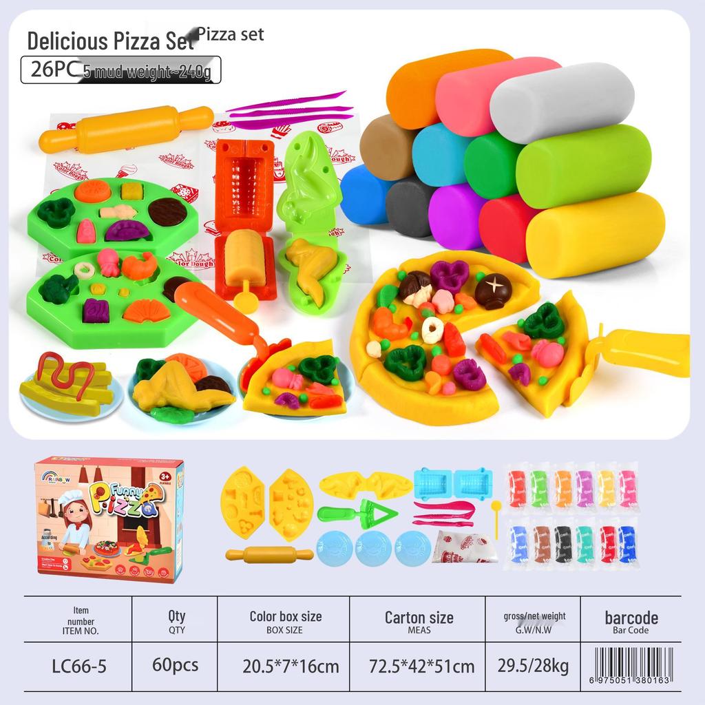 Wheat Clay Burger & Ice Cream Maker DIY Play-Doh Toy Set for Kids Ages 6+