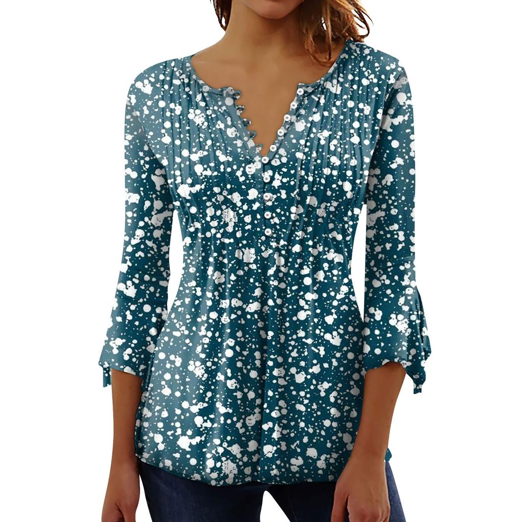 Женская рубашка с принтом на пуговицах, рубашка, леггинсы, топ