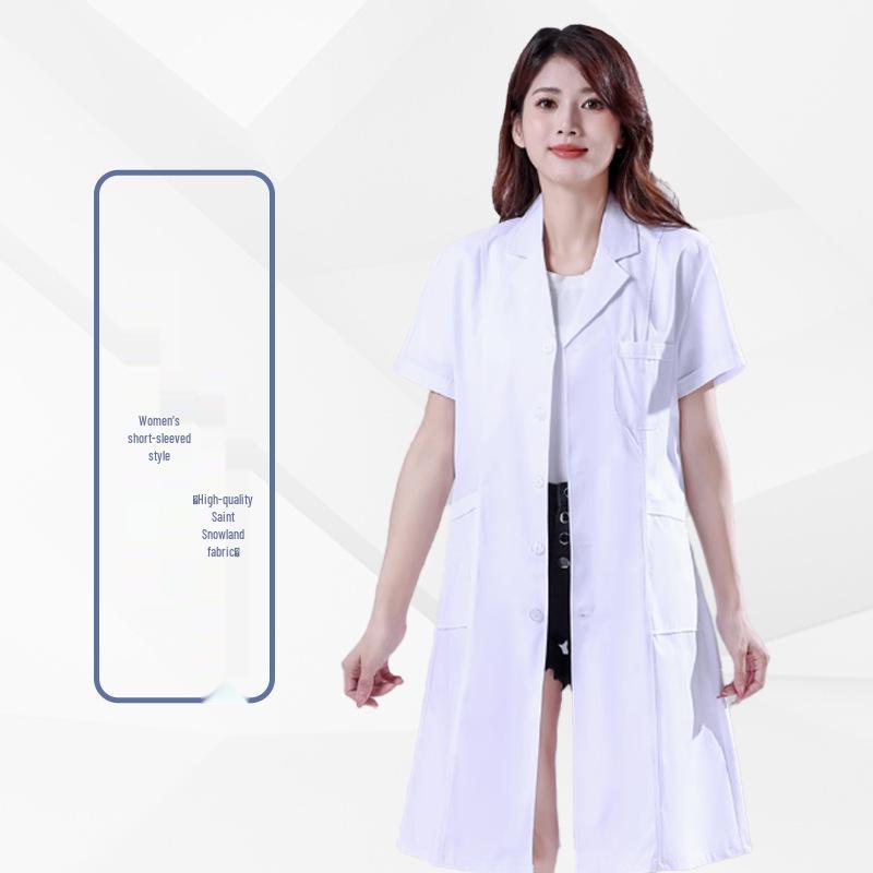 Унисекс Белый халат для врачей, студентов и лабораторных работников - Варианты с длинным и коротким рукавом