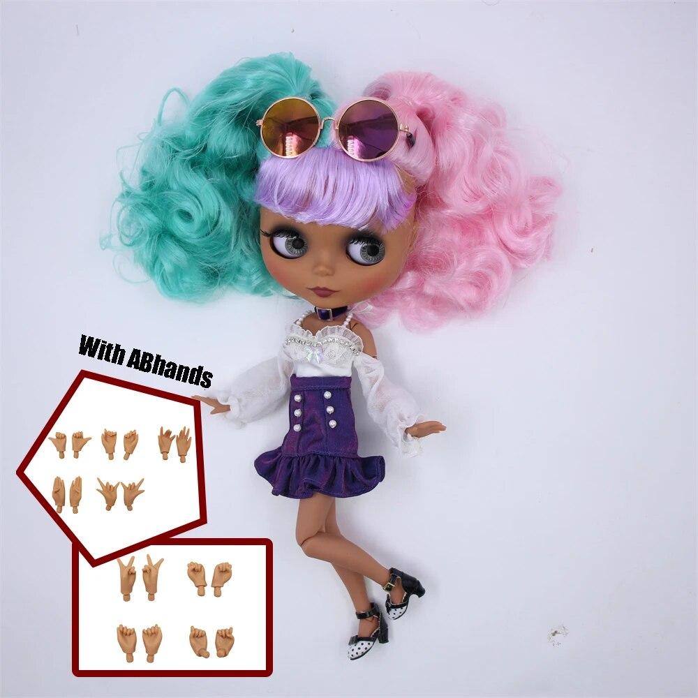 ICY DBS Blyth кукла шаровой шарнир, тело, разноцветные волосы, черная кожа, матовое лицо, телесная кукла и набор, кукла, игра-одевалка, подарок для девочки