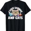 I Love Science & Cats Cute Kitty Cat Feline Student Teacher T-Shirt