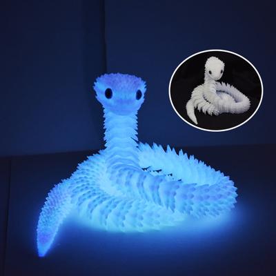 Фигурка змеи, напечатанная на 3D-принтере, подвижные суставы, фигурка змеи, светящаяся в темноте, шарнирная модель животного, игрушка, украшение для домашнего офиса, рабочего стола, орнамент