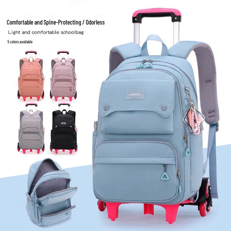 ZIRANYU Ergonomic Removable Trolley School Backpack