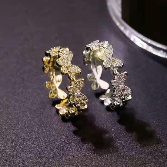 Кольцо на палец с бабочками, открывающееся ювелирное изделие, регулируемое кольцо в корейском стиле для помолвки