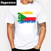 Sapextee Comoros Flag T Shirt Men Summer Short Sleeve Cotton Cool T-shirts Hip Hop Comoros National Flag Printing Mens Tees