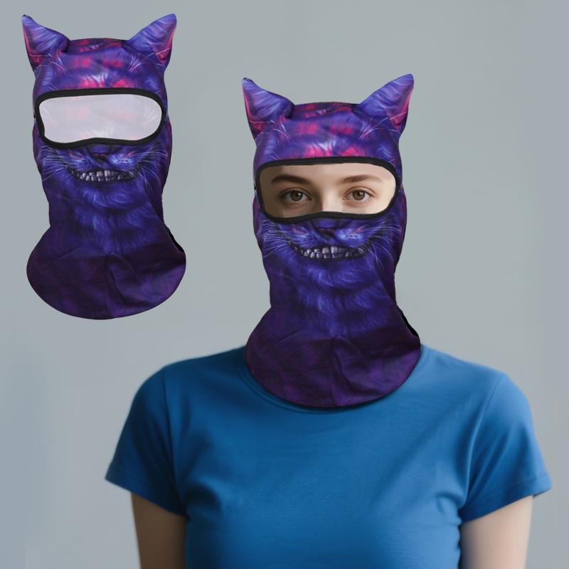 Маска Красной Шапочки для мужчин и женщин, смешная с ушками, милый 3D-узор, для активного отдыха, с животным принтом, для Хэллоуин-вечеринок