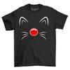 Cat Face Red Nose Novelty Funny Face T-Shirt Adults and Kids Comedy Tee Shirt