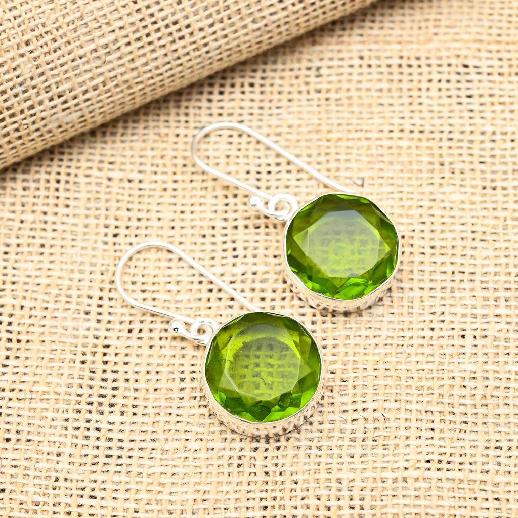 Ювелирные серьги ручной работы из стерлингового серебра 925 пробы с драгоценным камнем перидот для женщин