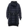 Dot Pattern Down Coat S Navy Women Used