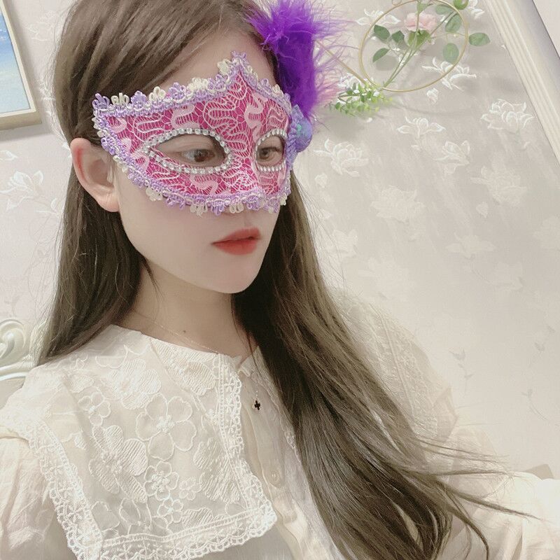 Halloween Feather Mask Beauty Princess Masquerade Performance Children Adult Half Face Wholesale Cosplay