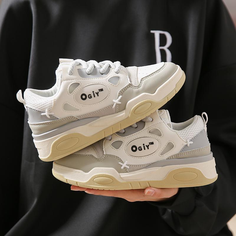 Soft Soled Bread Shoes for Women In Spring, Panda Shoes, Height Increasing Shoes, Versatile Casual Thick Soled Board Shoes for Women