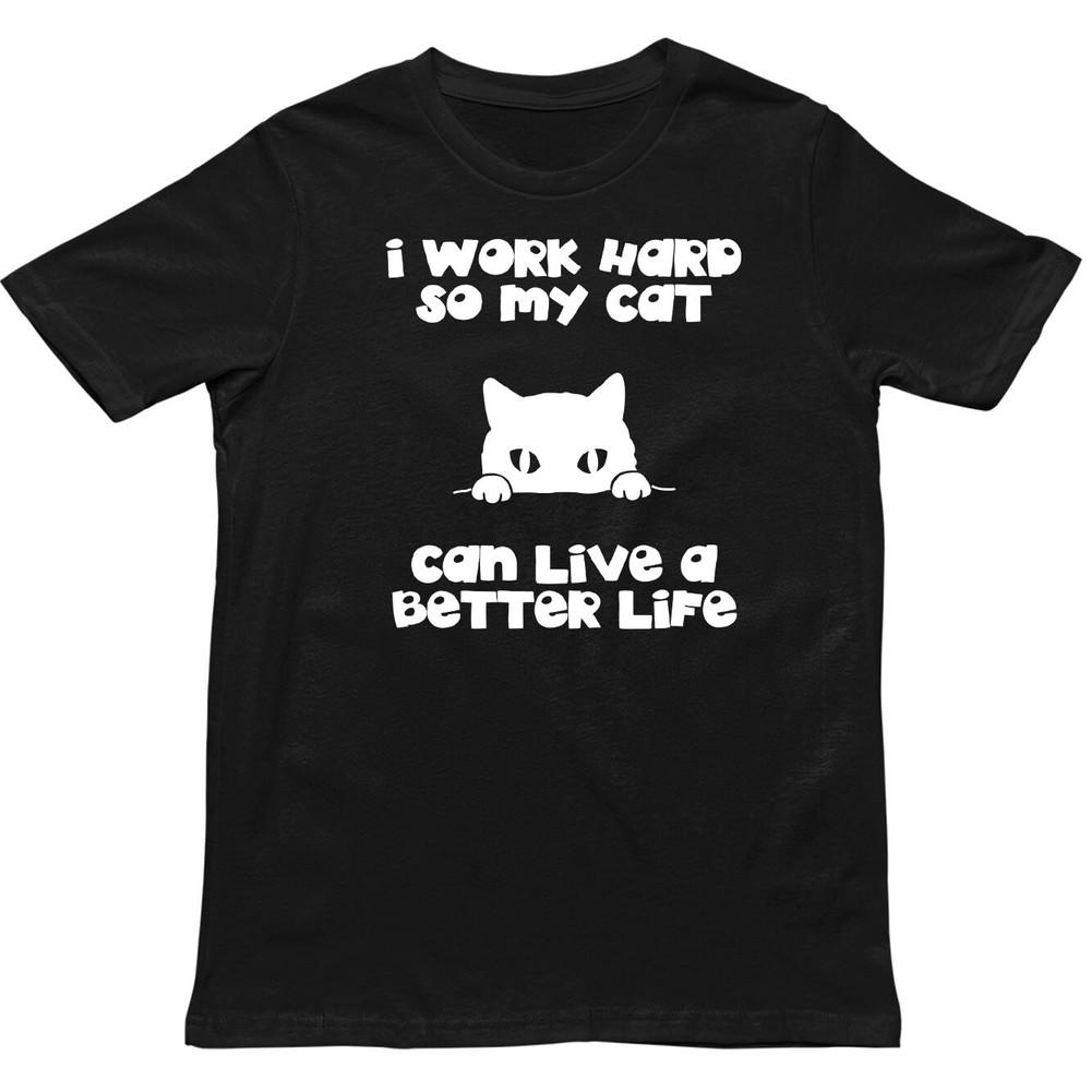 Funny Cat Shirt Animal Lover Gift Hardworking Pet Owner T Shirt X Mas Tee Top