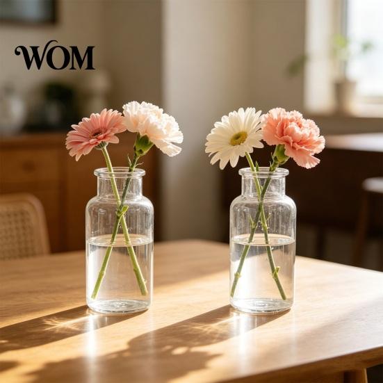 Multi-purpose Plant Container Small Vases for Flowers, Mini Clear Glass Bud Vases, Unique Artistic Vase Flower Wedding Table Centerpiece Home