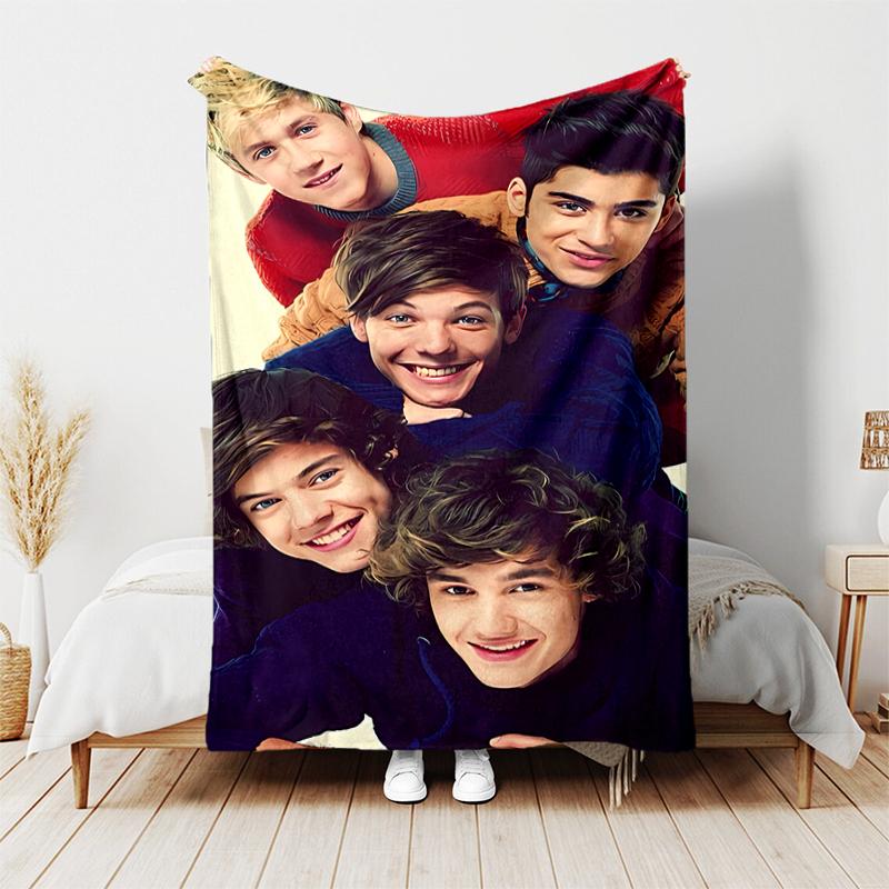 1pc Blanket One Direction Print Design, Lightweight Blanket for Sofa, Bed- Soft &Warm, Gift for All Seasons like Christmas, Halloween