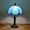 Handmade Stained Glass Table Lamp E27 Retro Lampshade Mediterranean Style Table Light Bedroom Bedside Nightstand Decor Lighting