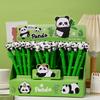 Back To School Season 48pcs 0.5mm Creative Bamboo Panda Shape Neutral Pen Cartoon Cute Gift Pen Black Signature Pen Good Looking Student Stationery