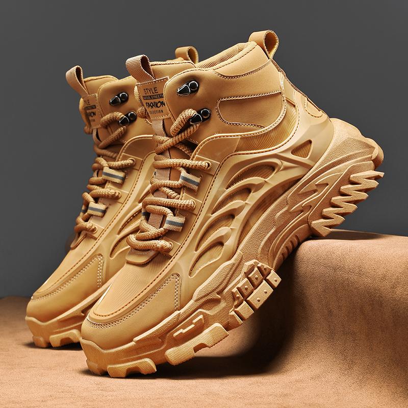 Мужские ботинки уличные водонепроницаемые мужские ботильоны мужские на платформе рабочие защитные ботинки для мужчин повседневные походные ботинки дышащие мужские кроссовки