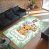 Animals Theme Crystal Velvet Floor Rug Personalized Custom Name Text Warm Carpet Home Decoration