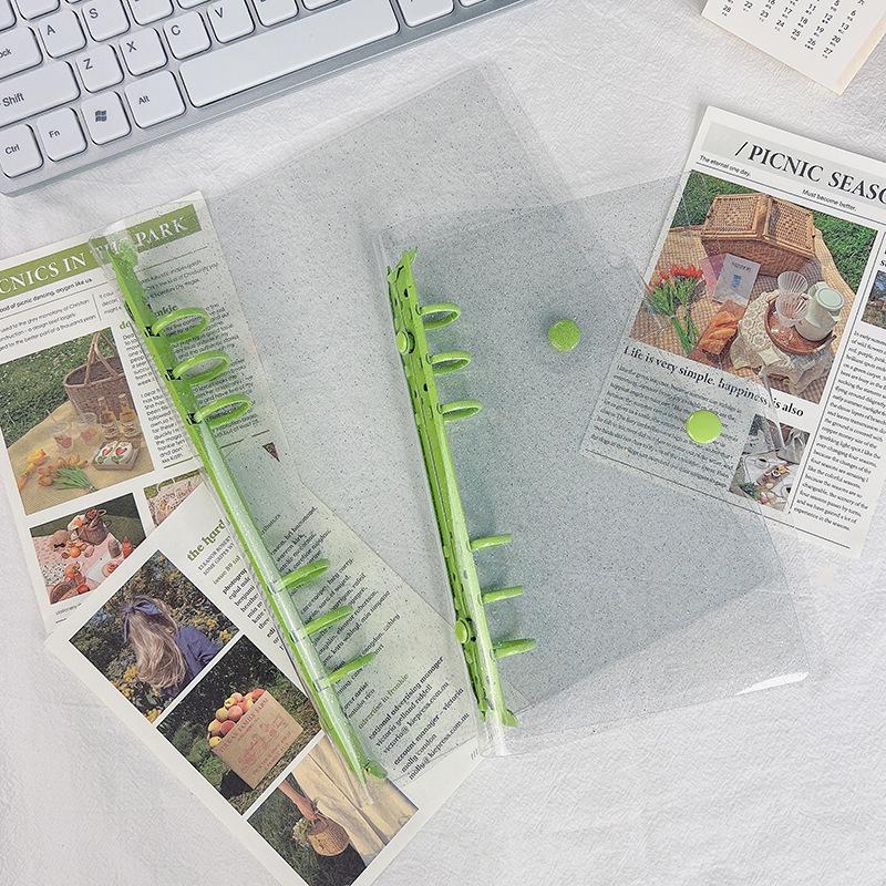 Прозрачный альбом с отрывными листами из ПВХ в корейском стиле формата А5/А6 и дневник ученика с 6 отверстиями