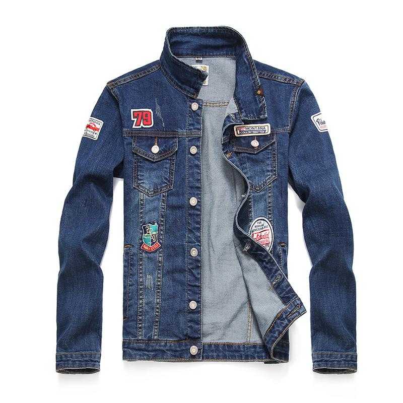 Унисекс Джинсовая Куртка с Вышивкой - Весна/Осень, Свободный Крой, Большой Размер, Модный Стиль для Пары и Студента