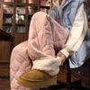 Thicken Fleece-lined Cotton Pants for Women Warm Casual Cold Resistant Extreme Cold Cotton Wide-leg Trousers Female