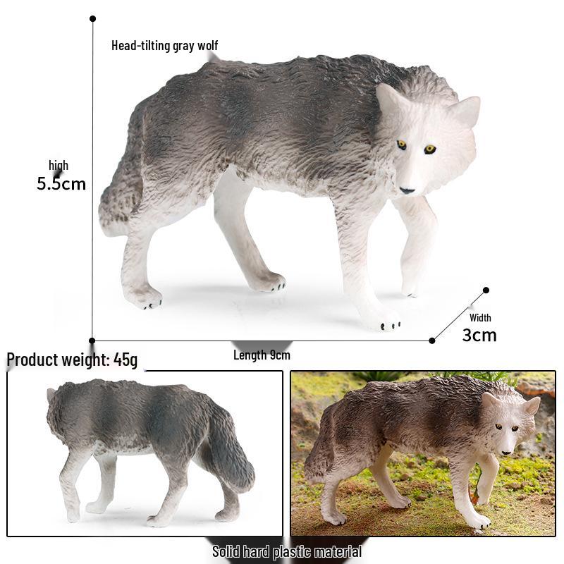 Cross-border Children's Solid Yellow Wolf & Gray Wolf Pup Ornamental Toys