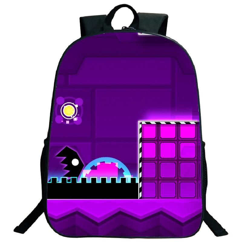 Angry Geometry Dash Backpacks for Middle and High School Students, Large Capacity Leisure Backpacks, Holiday Gifts