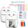 Портативный термопринтер в форме кота, карманный термопринтер для фотографий, принтер для этикеток, 58 мм, беспроводные принтеры с Bluetooth, Android, IOS