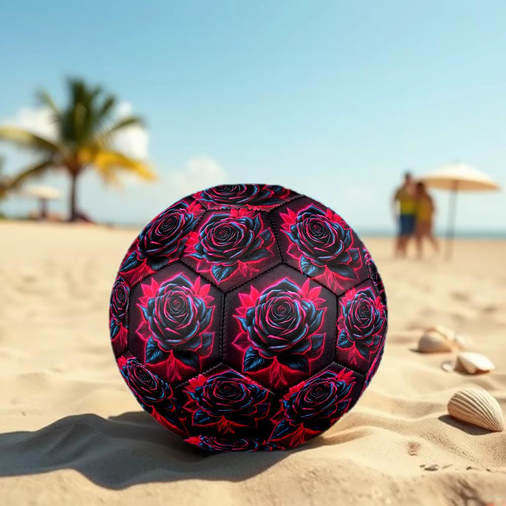 1pc Neon Rose Bloom Size 5 Soccer Ball Professional Match Training Football Indoor &Outdoor Sports Ball Lightweight Durable m6516